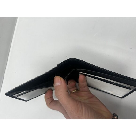 RARE NEW Stewart/Stand Thin Stainless Steel Wallet RFID Blocking Herringbone - Picture 10 of 12